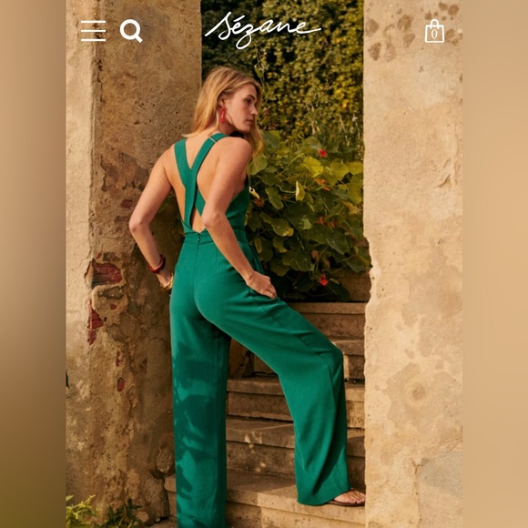 Sezane Sky Jumpsuit in emerald green size 4 (EU 36) - Picture 2 of 10